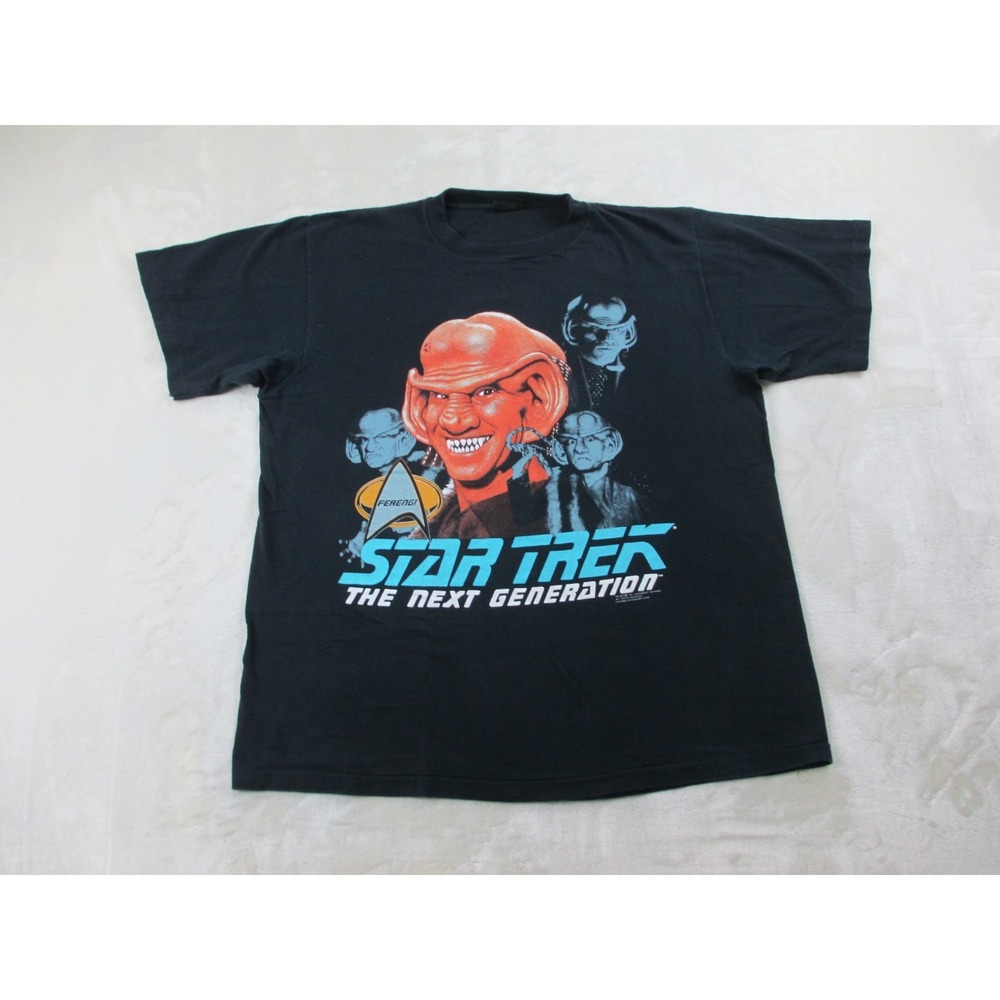 VINTAGE‎ Star Trek Shirt Mens XL Black Ferengi Next Generation Paramount 1991*